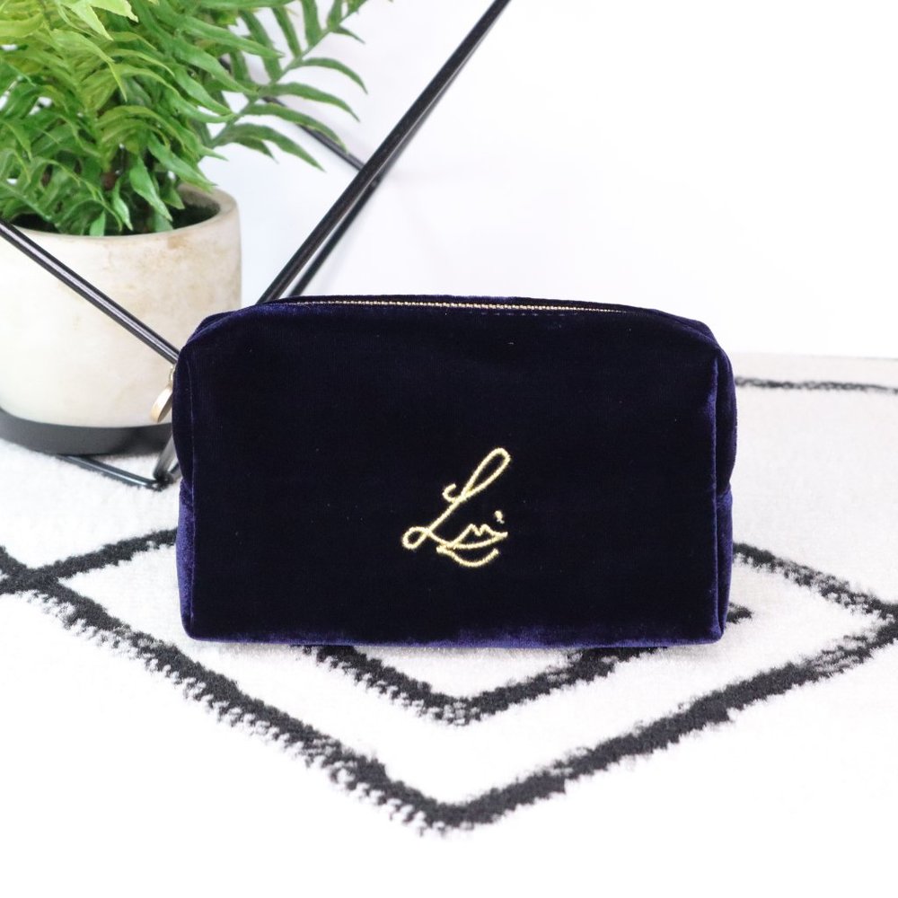 NWOT Lisa Eldridge "MIDNIGHT BLUE" Velvet Bag
